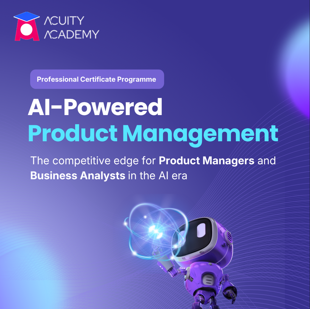AI-Powered Product Management course poster — primary launch creative.