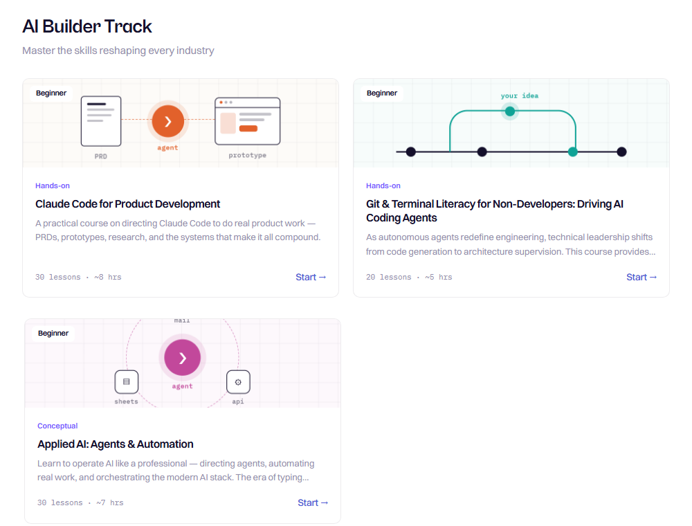 CompassStu courses — AI Builder Track catalog