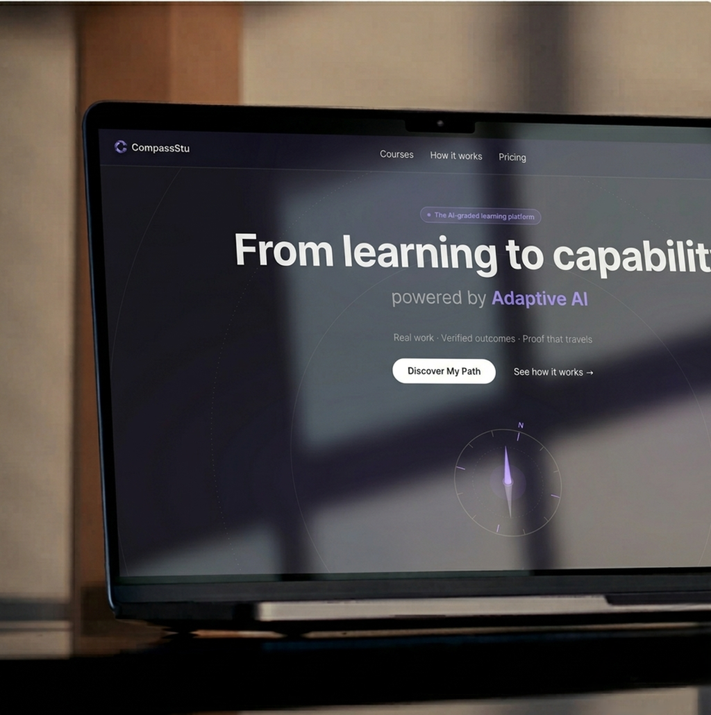 CompassStu platform on a laptop