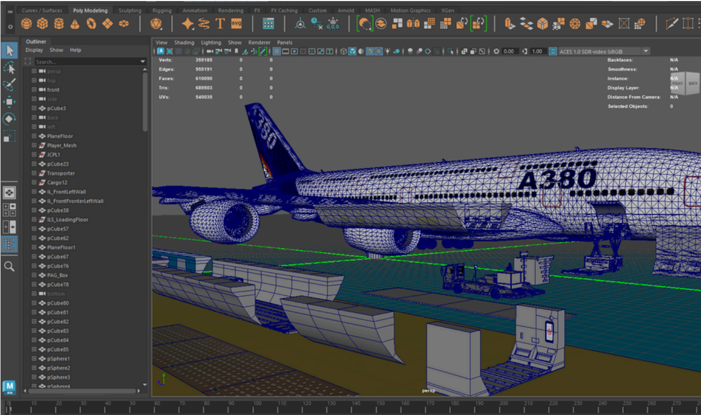 Maya 3D modeling environment