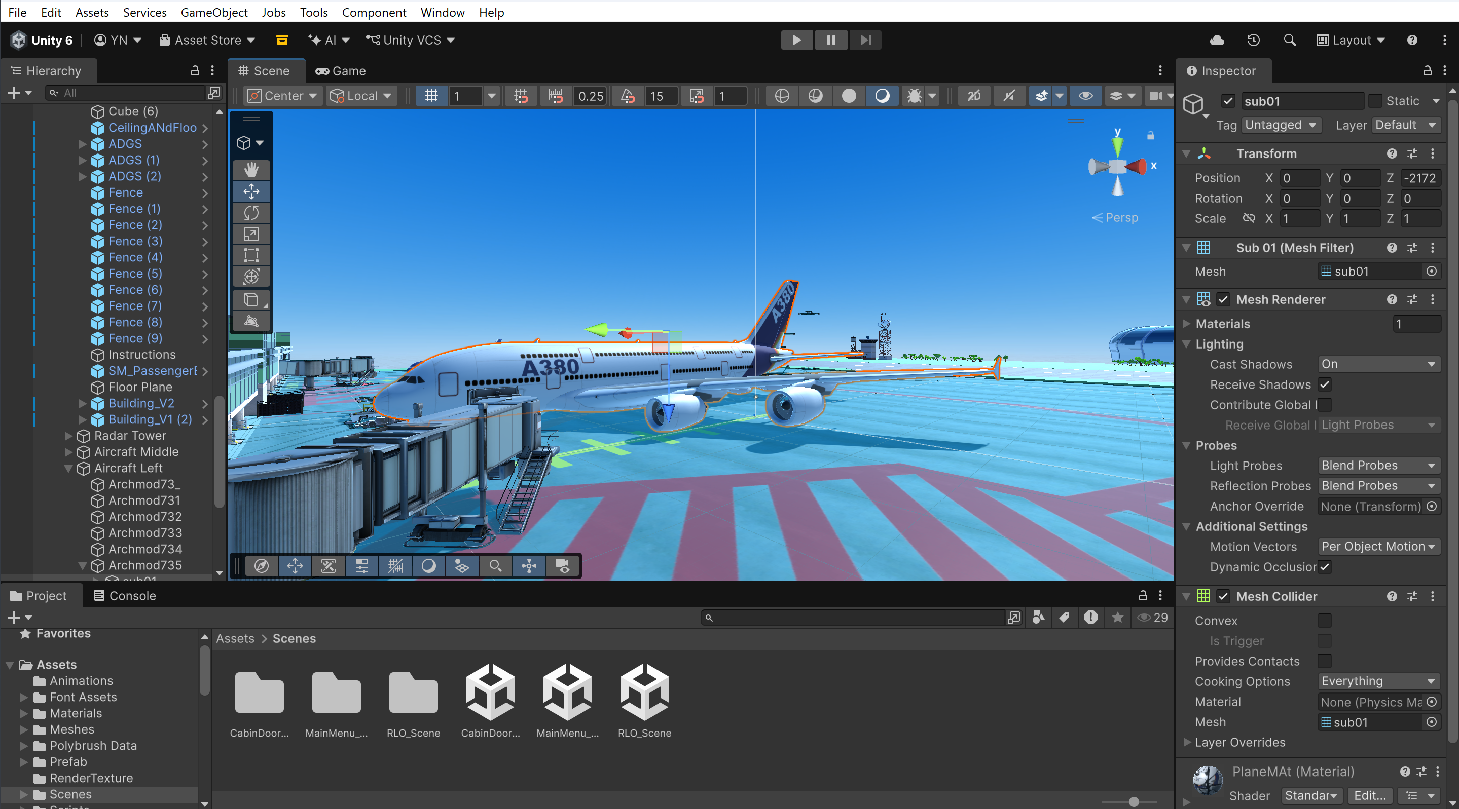 Unity Editor scene 1